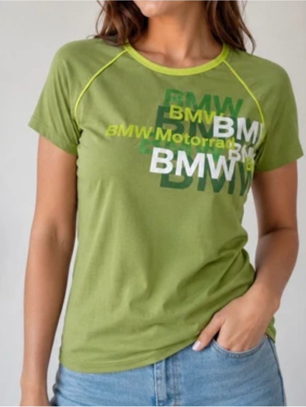 BMW Women’s Lime Green Logo Tee size xl